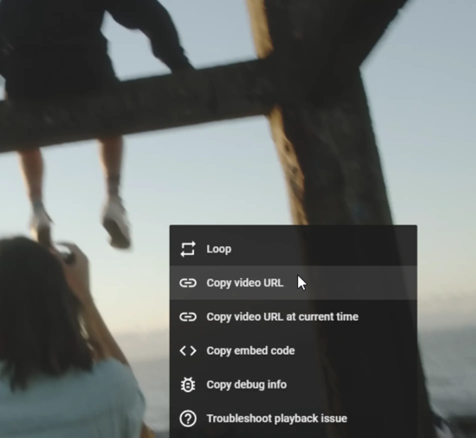 Get video URL from YouTube